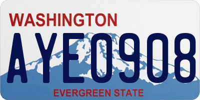 WA license plate AYE0908