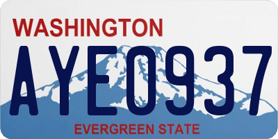 WA license plate AYE0937