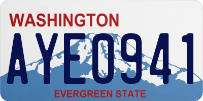 WA license plate AYE0941