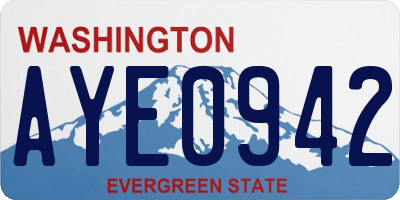 WA license plate AYE0942