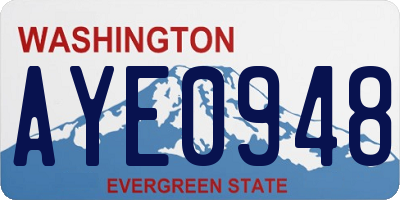 WA license plate AYE0948