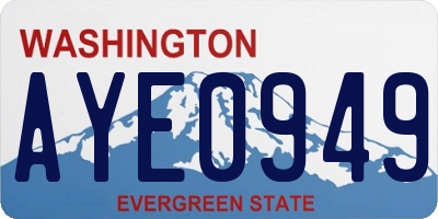 WA license plate AYE0949