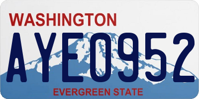 WA license plate AYE0952