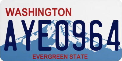 WA license plate AYE0964