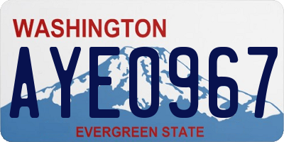 WA license plate AYE0967