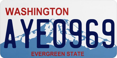 WA license plate AYE0969
