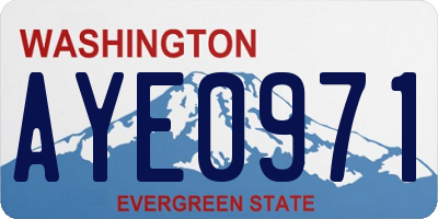WA license plate AYE0971