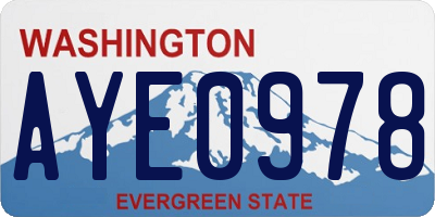 WA license plate AYE0978