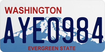 WA license plate AYE0984