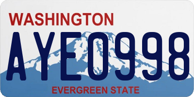 WA license plate AYE0998