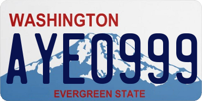 WA license plate AYE0999