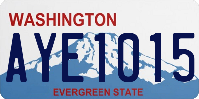 WA license plate AYE1015