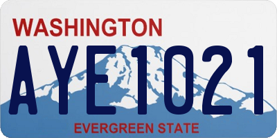 WA license plate AYE1021