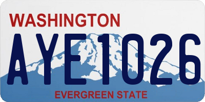 WA license plate AYE1026