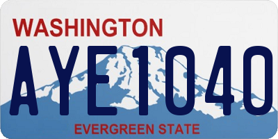 WA license plate AYE1040