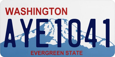 WA license plate AYE1041