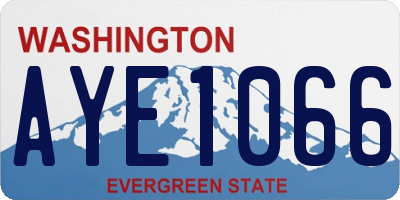WA license plate AYE1066