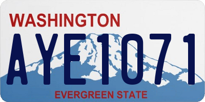 WA license plate AYE1071