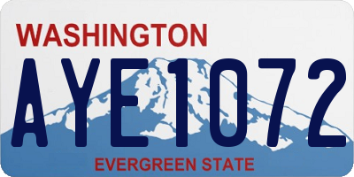 WA license plate AYE1072