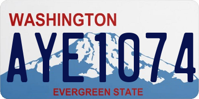 WA license plate AYE1074