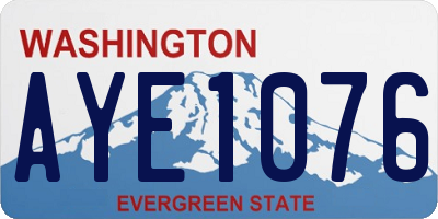 WA license plate AYE1076