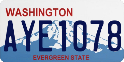 WA license plate AYE1078