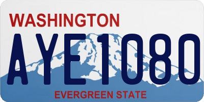 WA license plate AYE1080