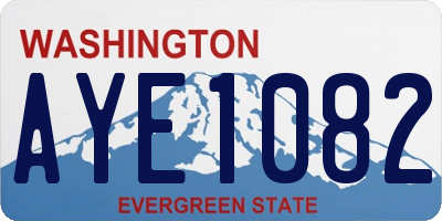 WA license plate AYE1082