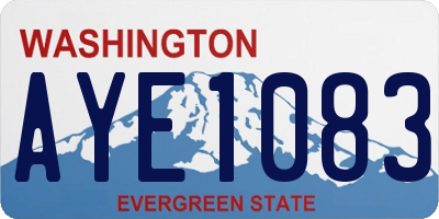 WA license plate AYE1083