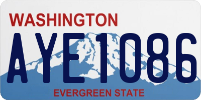 WA license plate AYE1086