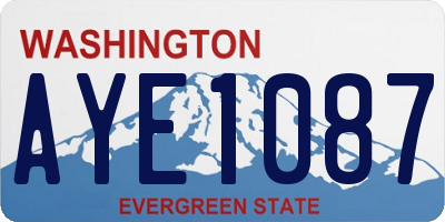 WA license plate AYE1087