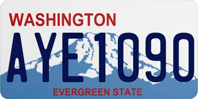 WA license plate AYE1090
