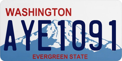 WA license plate AYE1091