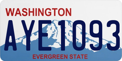 WA license plate AYE1093