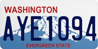 WA license plate AYE1094