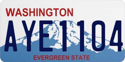 WA license plate AYE1104