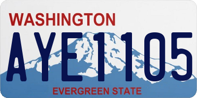 WA license plate AYE1105