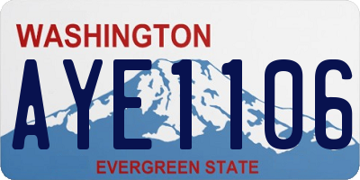 WA license plate AYE1106