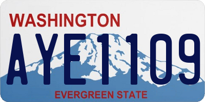 WA license plate AYE1109
