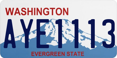 WA license plate AYE1113