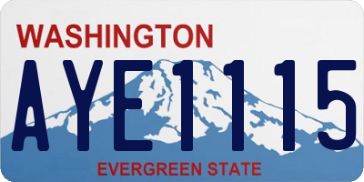 WA license plate AYE1115