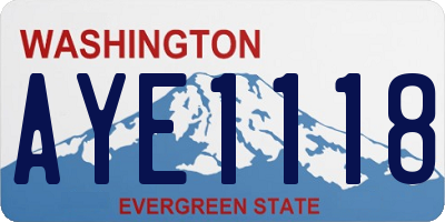 WA license plate AYE1118