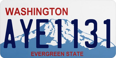 WA license plate AYE1131