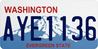 WA license plate AYE1136
