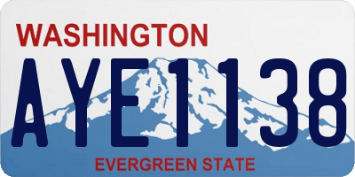 WA license plate AYE1138