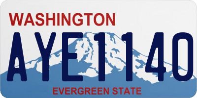 WA license plate AYE1140