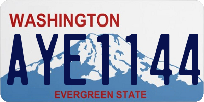 WA license plate AYE1144