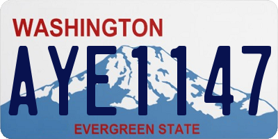 WA license plate AYE1147