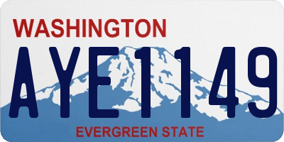 WA license plate AYE1149