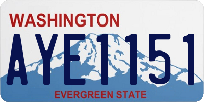 WA license plate AYE1151